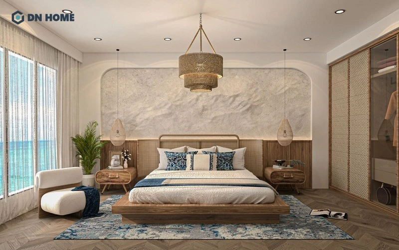 Thiết kế nội thất phòng ngủ biệt thự phong cách Địa Trung Hải mang hơi thở của biển cả vào không gian nghỉ ngơi