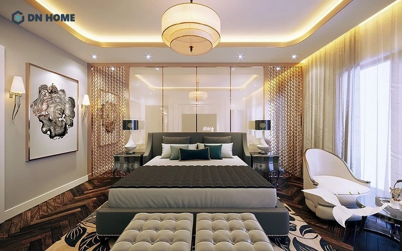 Ánh sáng đóng vai trò đặc biệt quan trọng trong thiết kế phòng ngủ biệt thự