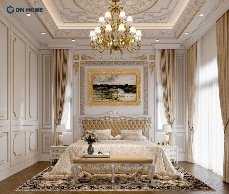 Việc bố trí các đường phào chỉ cũng cần tiết chế để tránh gây ra cảm giác rườm rà