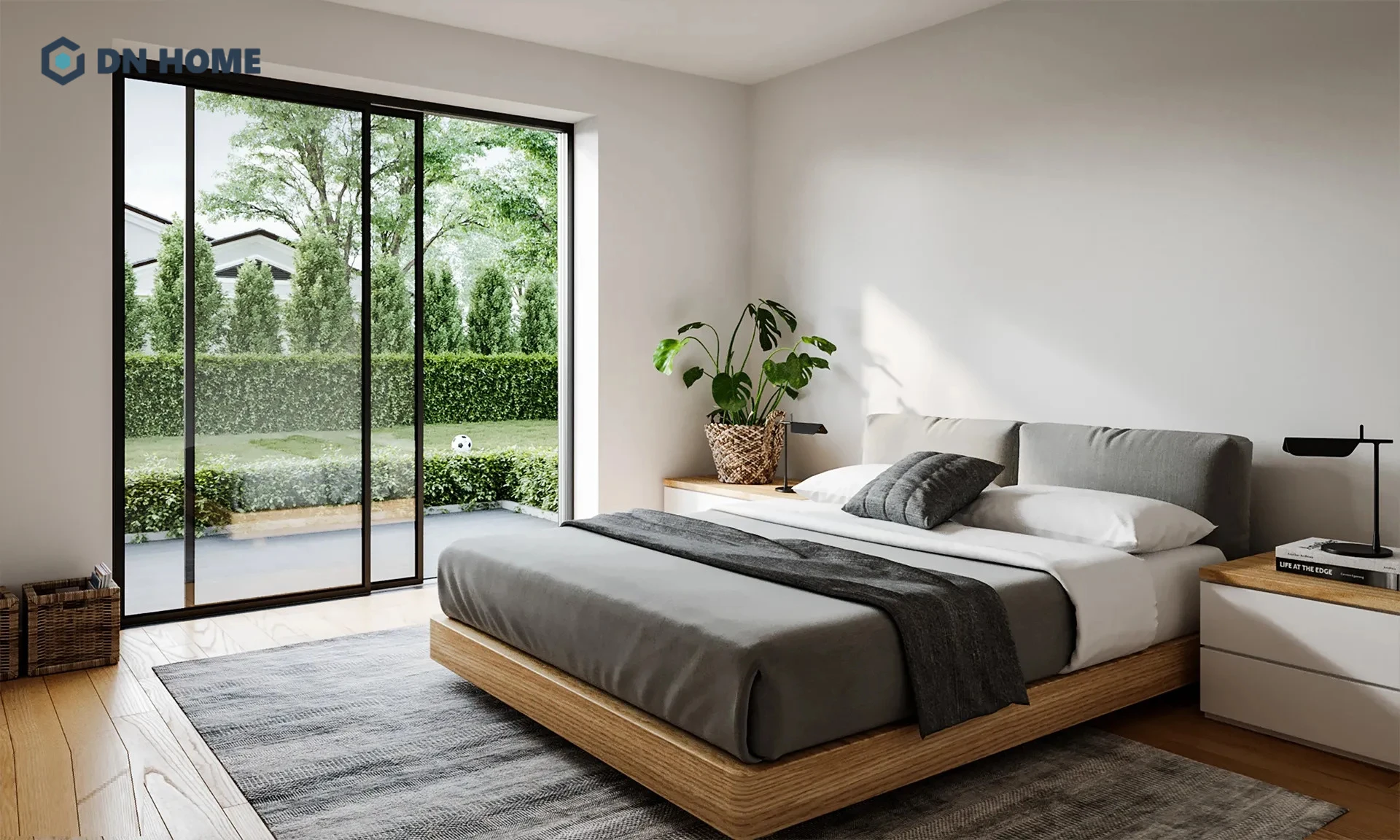 Thiết kế nội thất phòng ngủ biệt thự không gian mở giúp kết nối với thiên nhiên hơn, tạo cảm giác thư giãn cho gia chủ