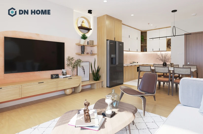 Nội thất thông minh và đa năng luôn được ưu tiên sử dụng trong phòng khách - bếp liên thông 20-30m2