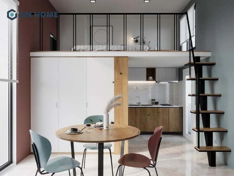 Chiều cao gác lửng cần có kích thước hợp lý để tránh cảm giác bí bách, ngột ngạt khi sử dụng trong thời gian dài