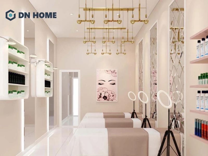 Tông màu sáng giúp không gian spa trở nên nhẹ nhàng và dễ chịu