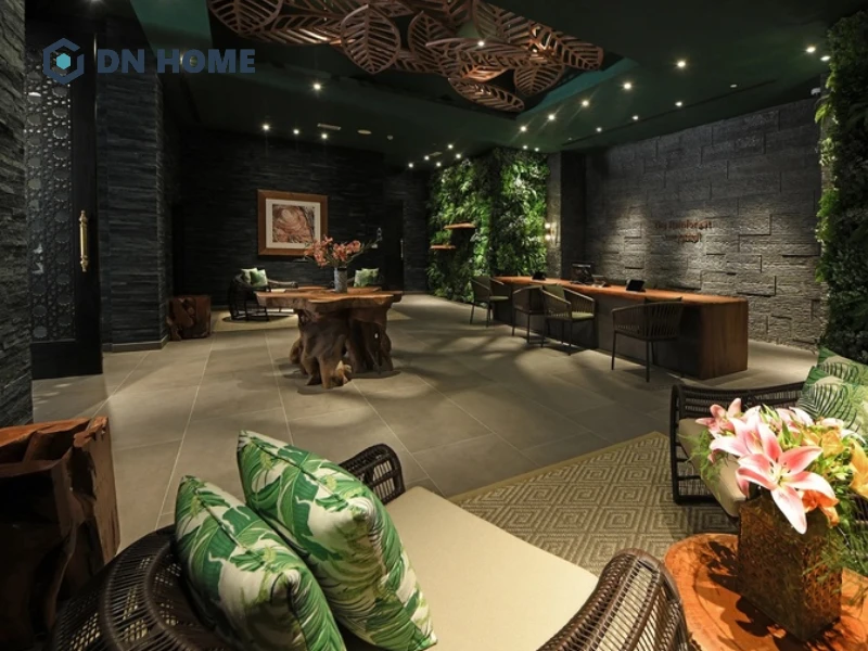 Thiết kế Tropical giúp không gian trở nên tươi mát và thoáng đãng
