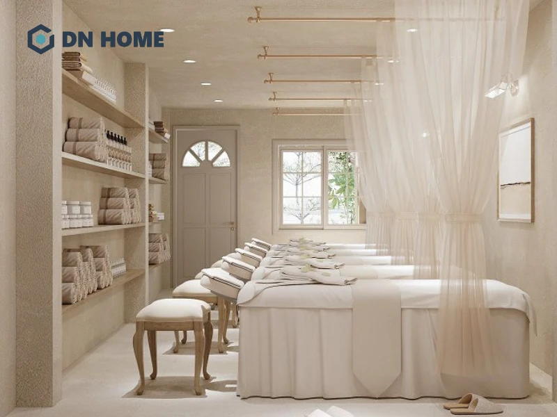Mẫu thiết kế spa tách riêng nhà vệ sinh để nâng cao trải nghiệm cho khách hàng khi sử dụng dịch vụ