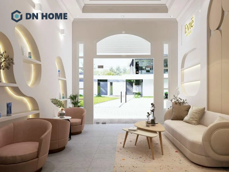 Mẫu thiết kế spa đẹp, được hoàn thiện đúng kỹ thuật, đảm bảo sự chỉn chu trong từng chi tiết