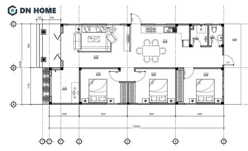 Nhà cấp 4 mái lệch