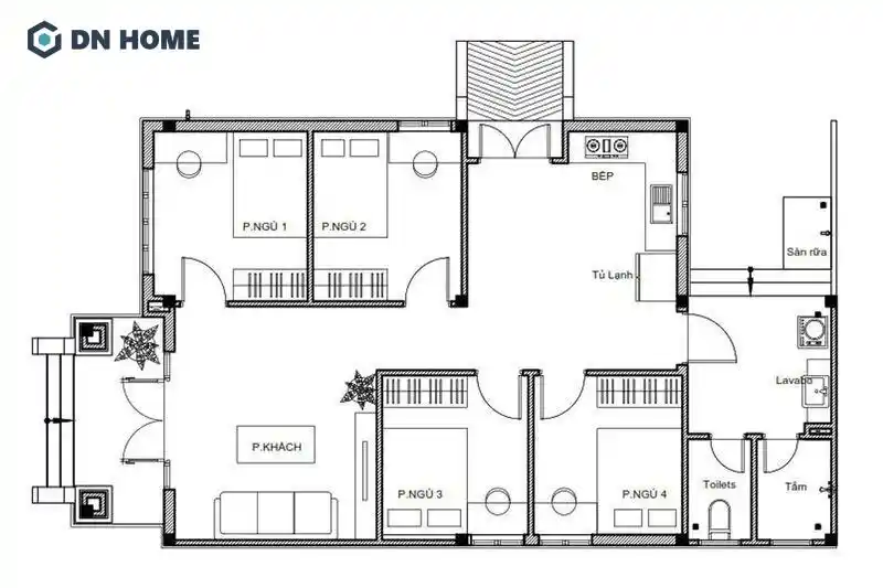 Nhà cấp 4 mái lệch