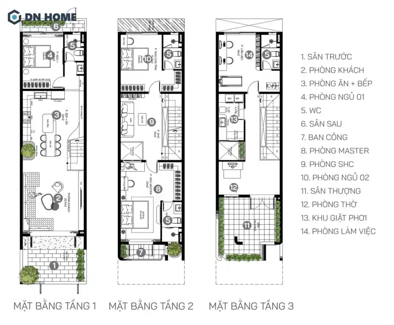 Biệt thự 3 tầng