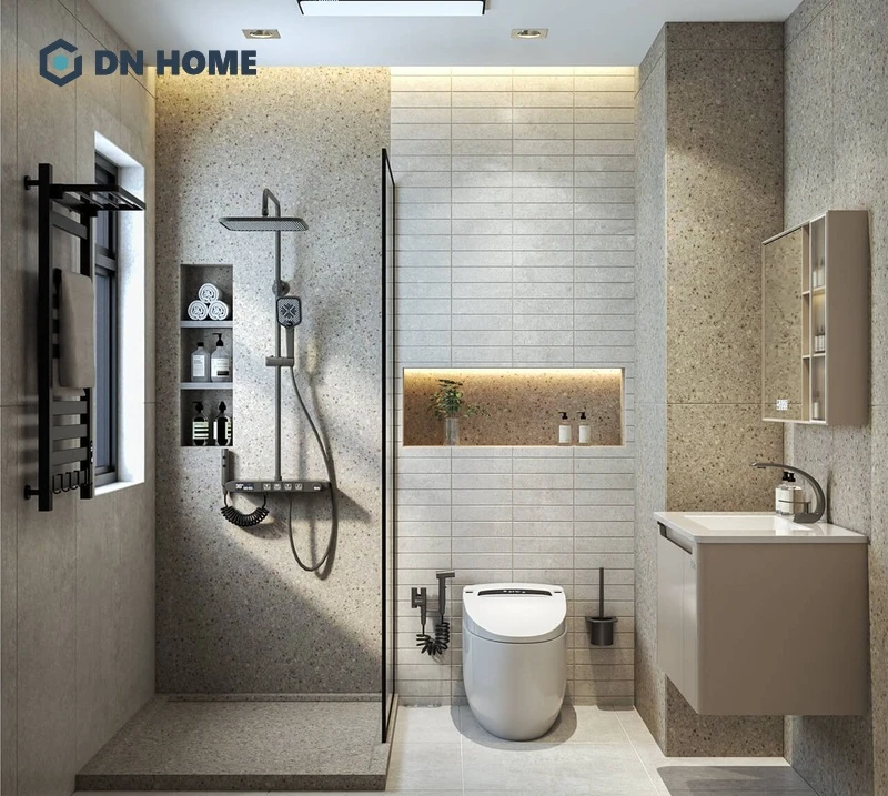 Tông màu trắng xám mang lại vẻ đẹp tinh tế cho không gian