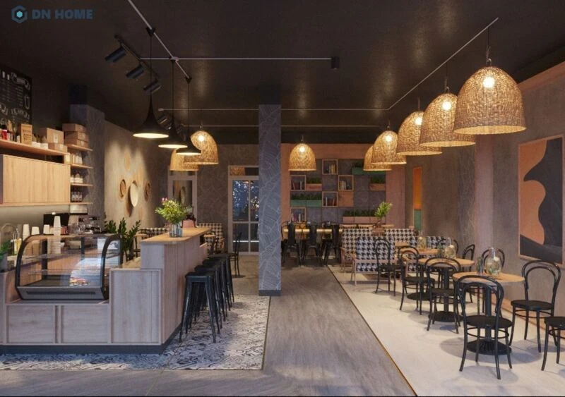 Trang trí quán cafe mộc theo phong cách hiện đại