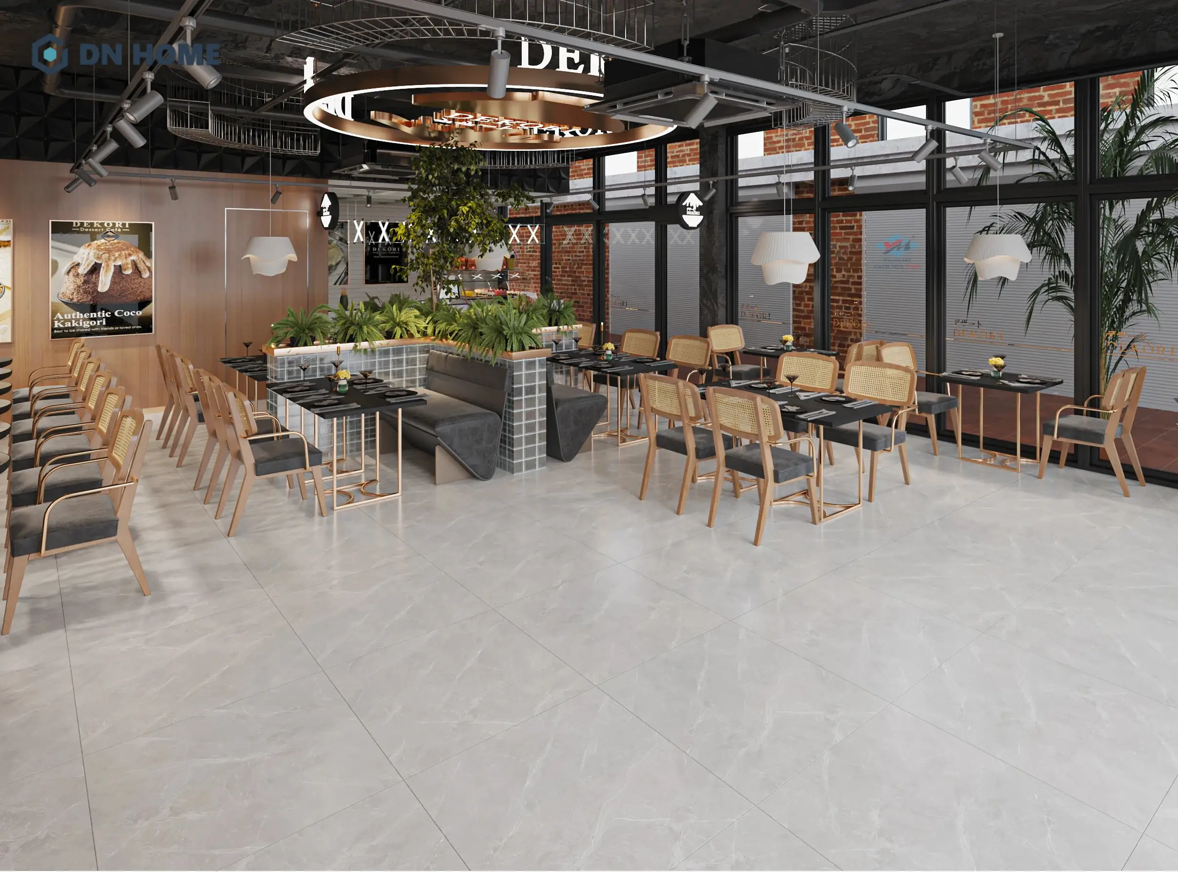 Kích thước lớn của gạch lát 80x80 tạo nên sự sang trọng và rộng rãi cho không gian