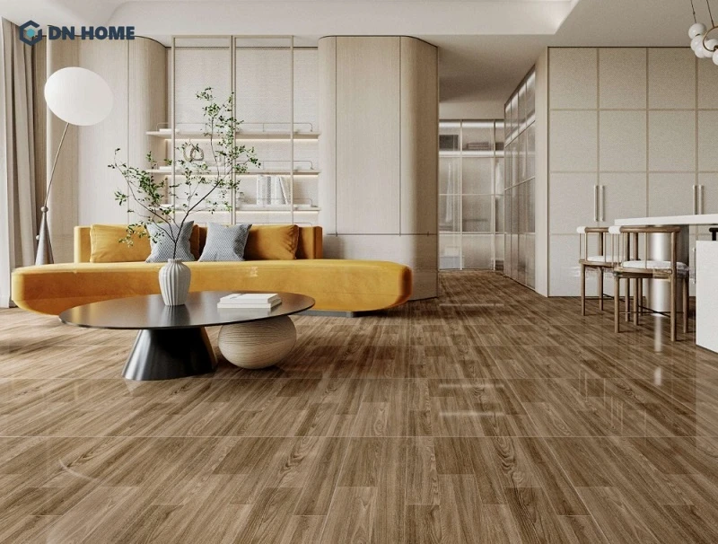 Gạch lát nền 80x80 vân gỗ phù hợp với những khách hàng yêu thích vẻ đẹp ấm cúng