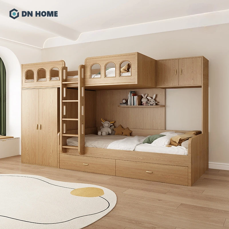 Sử dụng giường tầng tích hợp tủ quần áo cũng là cách giúp tăng tính thẩm mỹ cho không gian sống