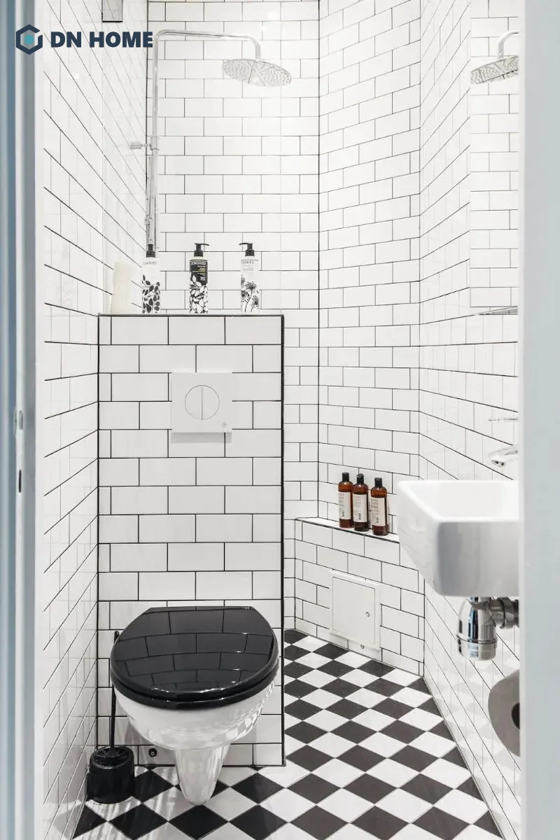 Nhà vệ sinh nhỏ có diện tích tối thiểu 2.5 đến 3.5m2