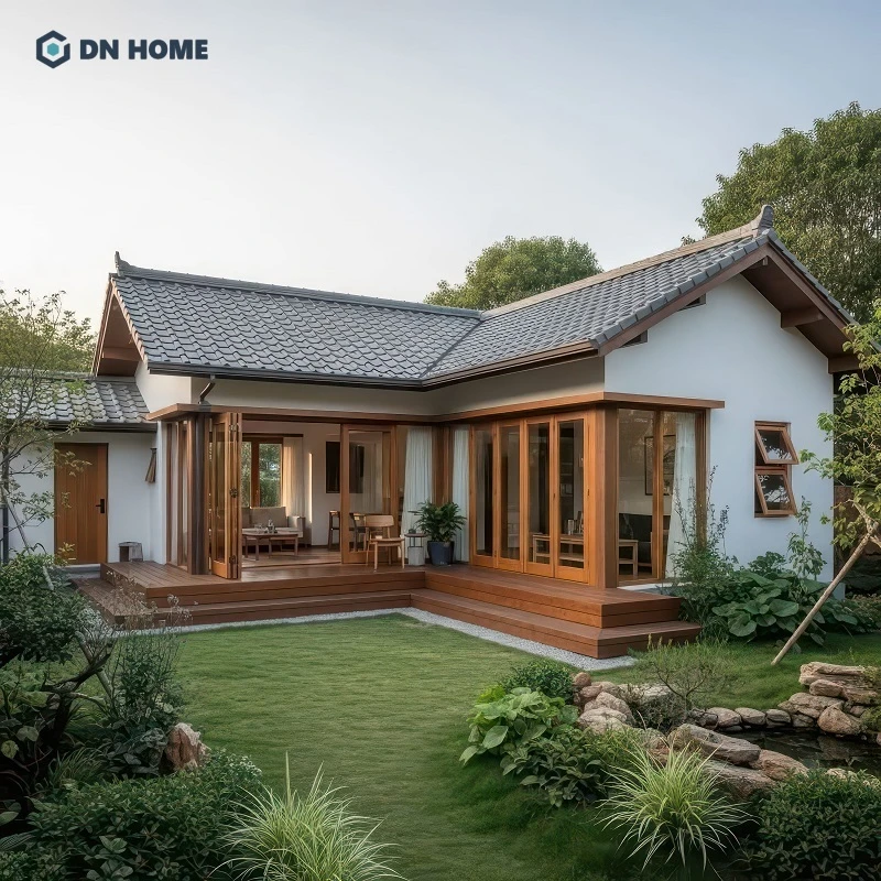 Mẫu nhà kiểu Nhật có sân vườn đem đến không gian sống xanh mát, dễ chịu