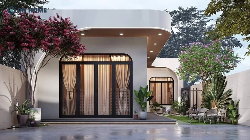 Khu vực khuyết chữ L có thể linh hoạt làm chỗ để xe, sân vườn, không gian thư giãn ngoài trời