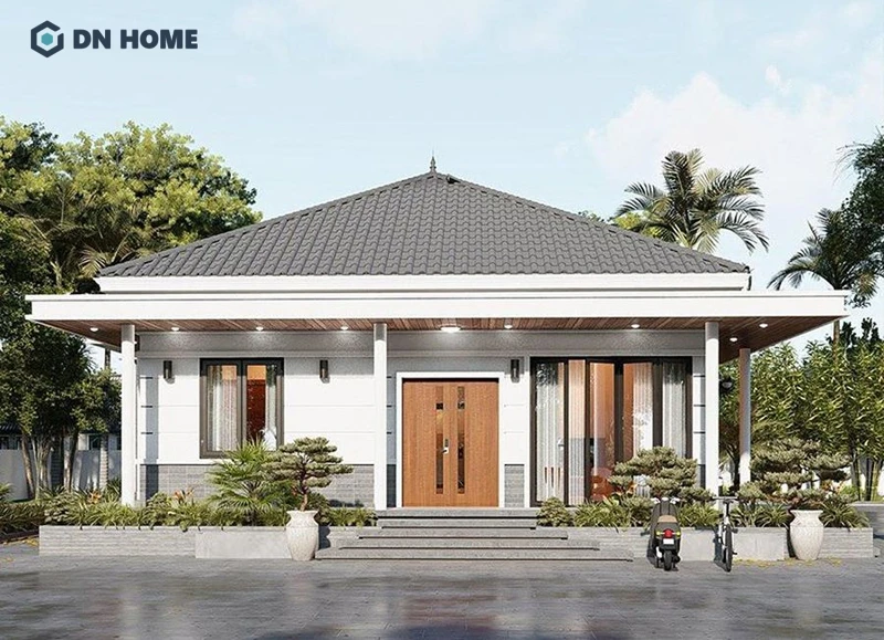 Nhà 1 tầng kiểu mái Nhật phù hợp với đa dạng diện tích, quy mô xây dựng