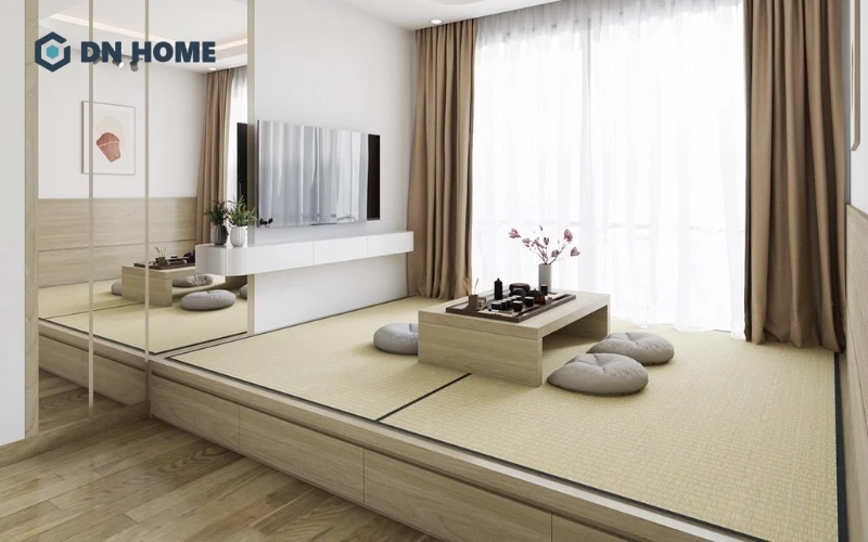 Sàn nâng là đặc trưng trong phòng khách Nhật nhằm phân cách các khu vực chức năng hiệu quả
