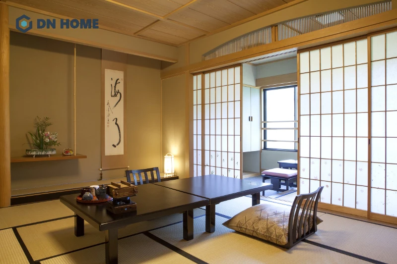 Cửa gỗ trượt Shoji là một trong những chi tiết mang đậm giá trị văn hóa truyền thống trong phòng khách Nhật