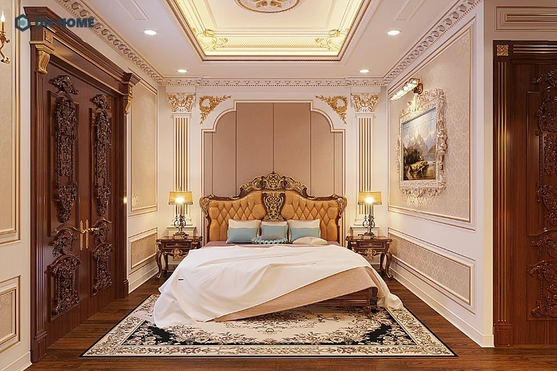 Phòng ngủ gam màu trầm ấm phù hợp cho những gia chủ yêu thích vẻ đẹp ấm cúng nhưng không kém phần sang trọng
