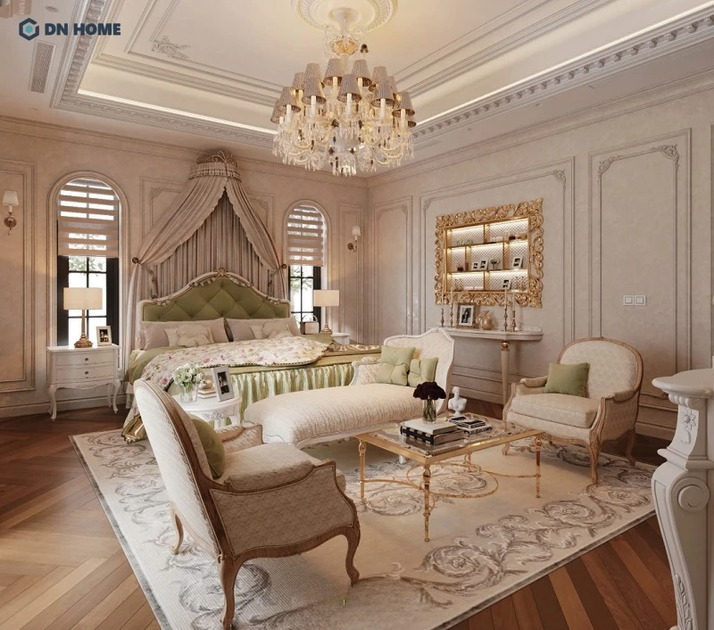 Tùy theo diện tích, có thể bố trí thêm sofa mini, bàn trà hoặc góc đọc sách để tăng trải nghiệm sống tiện nghi