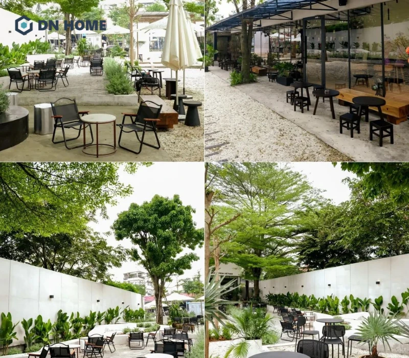 Quán cafe với thiết kế không gian mỡ thoáng đãng và trong lành