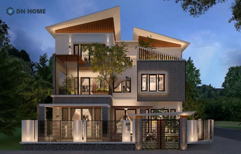 Thiết kế mái lệch tạo ra các khoảng trống giúp lưu thông không khí tốt hơn