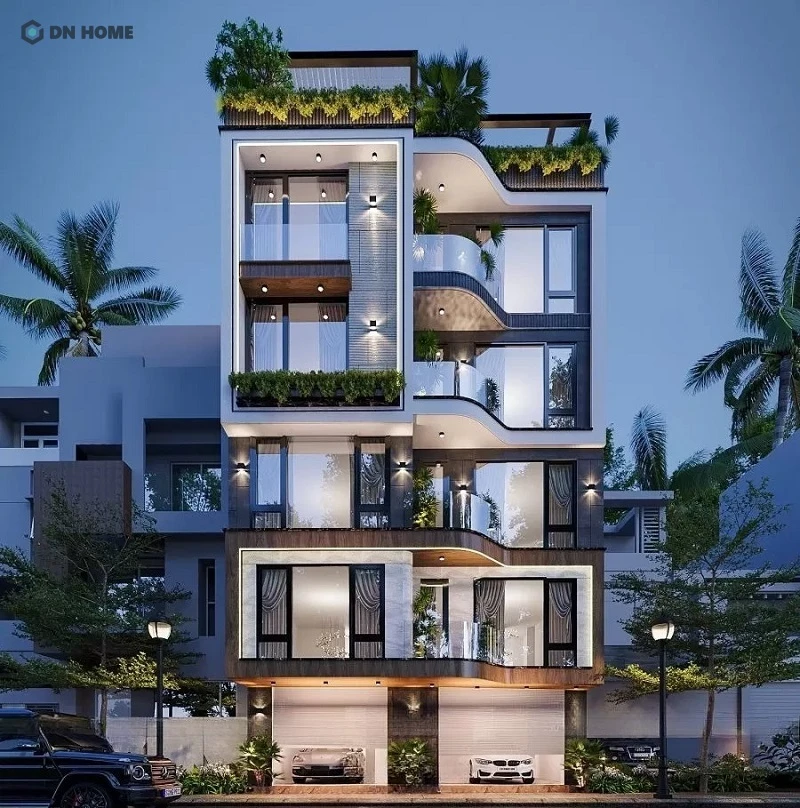 Mẫu nhà phố mặt tiền 8m 5 tầng kết hợp ở và cho thuê