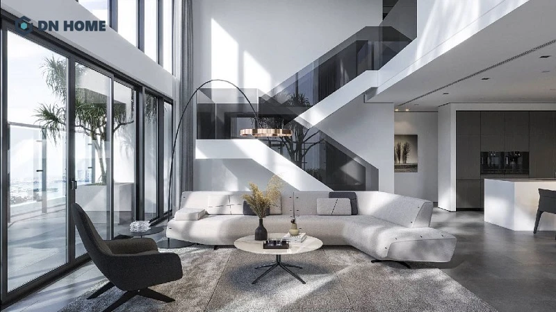 Mẫu thiết kế căn hộ Penthouse phong cách tối giản ưu tiên đường nét gọn gàng