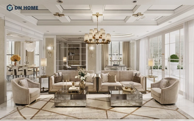 Mẫu thiết kế nội thất Penthouse phong cách tân cổ điển đẹp sang trọng, quý phái