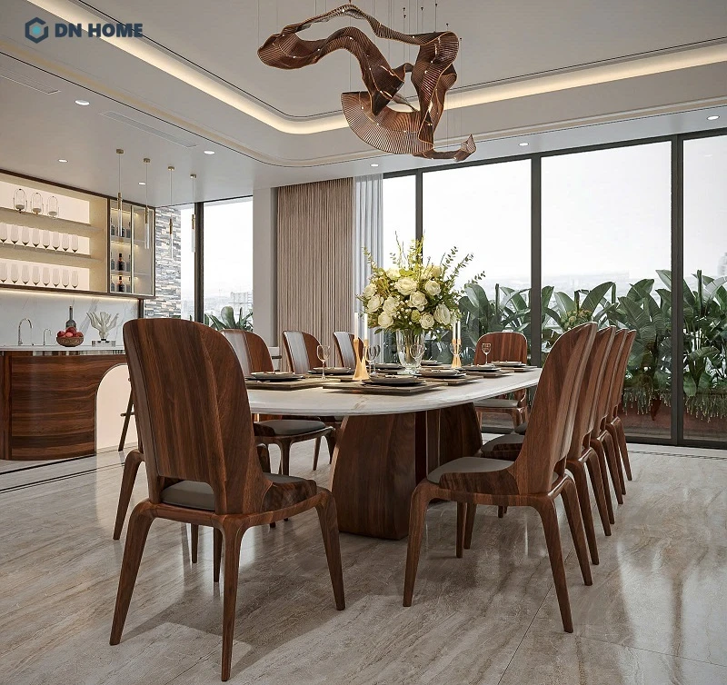 Sự kết hợp giữa chất liệu gỗ cùng ánh sáng vàng nhẹ giúp tổng thể căn hộ trở nên hài hòa và tinh tế hơn