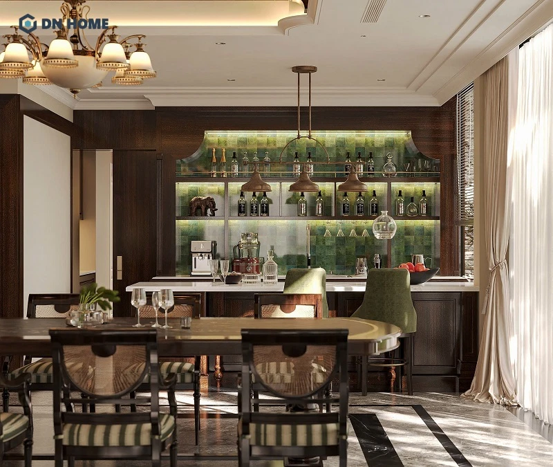 Thiết kế nội thất Penthouse Dark Design thường kết hợp cùng vật liệu kim loại, đá tự nhiên để tăng thêm phần cá tính cho không gian