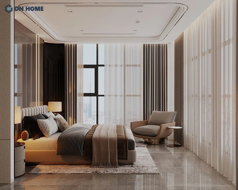 Hai phòng ngủ có thiết kế tương tự nhau, đường nét đơn giản nhưng không kém phần thu hút