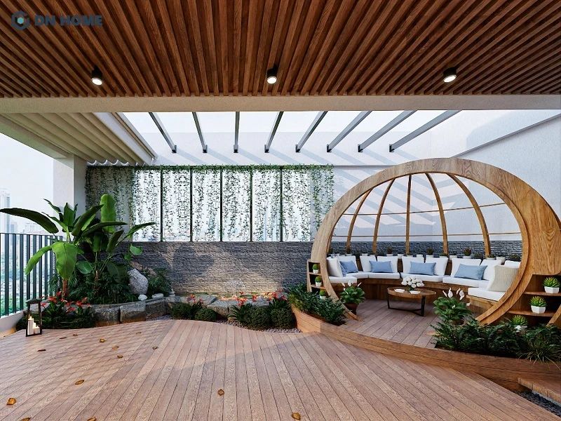 Căn hộ Penthouse có đi kèm cảnh quan ngoài trời, tạo không gian thư giãn cho gia chủ
