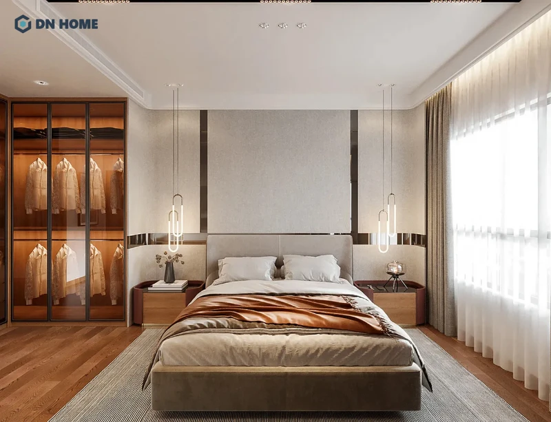 Phụ thuộc vào kết cấu của ngôi nhà mà lựa chọn vị trí tủ âm tường trong phòng ngủ phù hợp