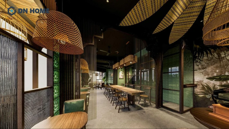 Vẻ đẹp hài hoà giữa Á và Âu bên trong không gian nội thất quán cafe phong cách Indochone