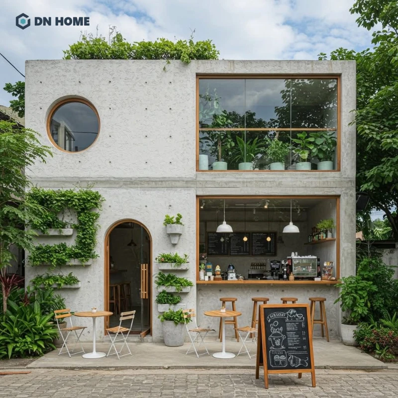 Chú trọng vào thiết kế mặt tiền quán cafe giúp tạo dấu ấn thị giác mạnh mẽ, nâng cao nhận diện thương hiệu