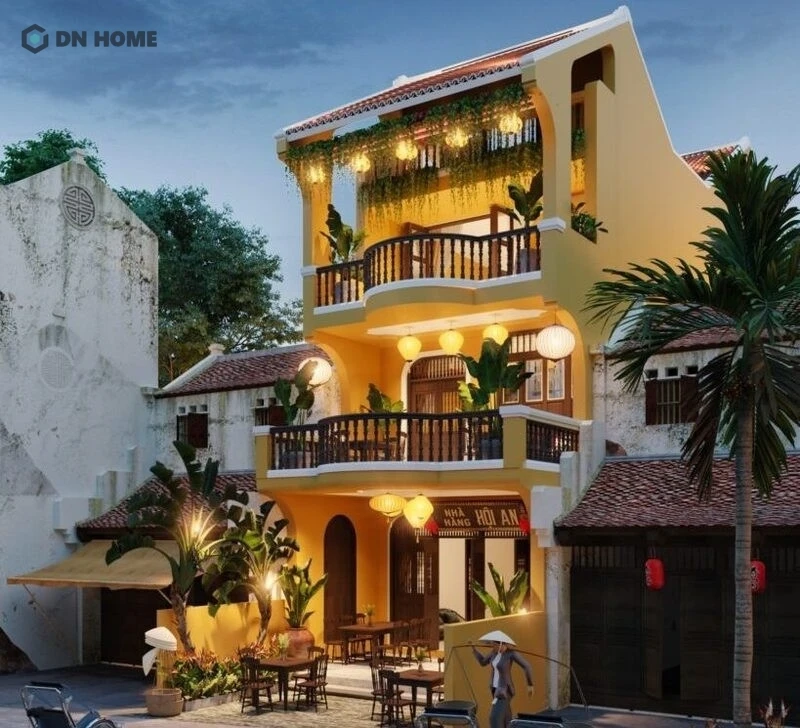 Không gian lung linh vào lúc chập chiều của quán cafe Hội An