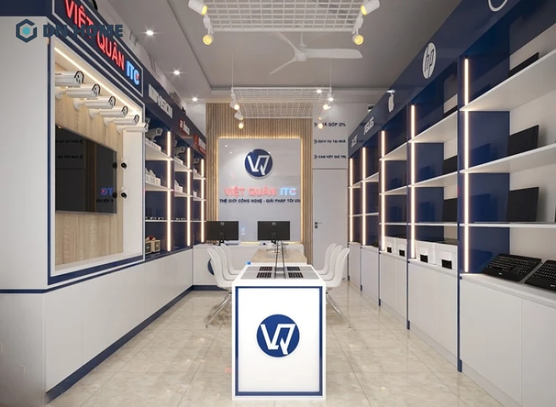 Bố trí nội thất khoa học, khéo léo nhằm tạo cảm giác showroom máy tính nhỏ trông rộng rãi, thoáng đãng hơn