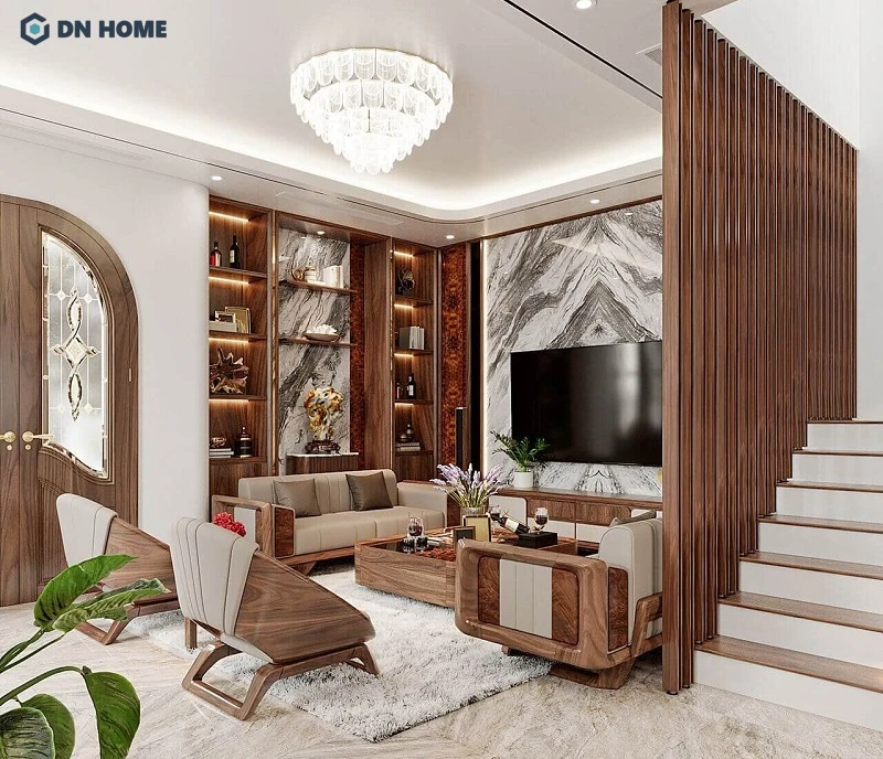 Lam gỗ vừa đảm bảo sự riêng tư cần thiết cho từng không gian, vừa giúp ánh sáng tự nhiên lưu thông tốt hơn