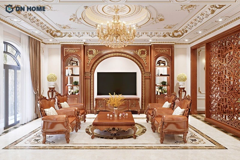 Nội thất trong phong cách cổ điển thường được thiết kế với các đường nét uốn lượn tinh xảo, hoa văn chạm khắc cầu kỳ