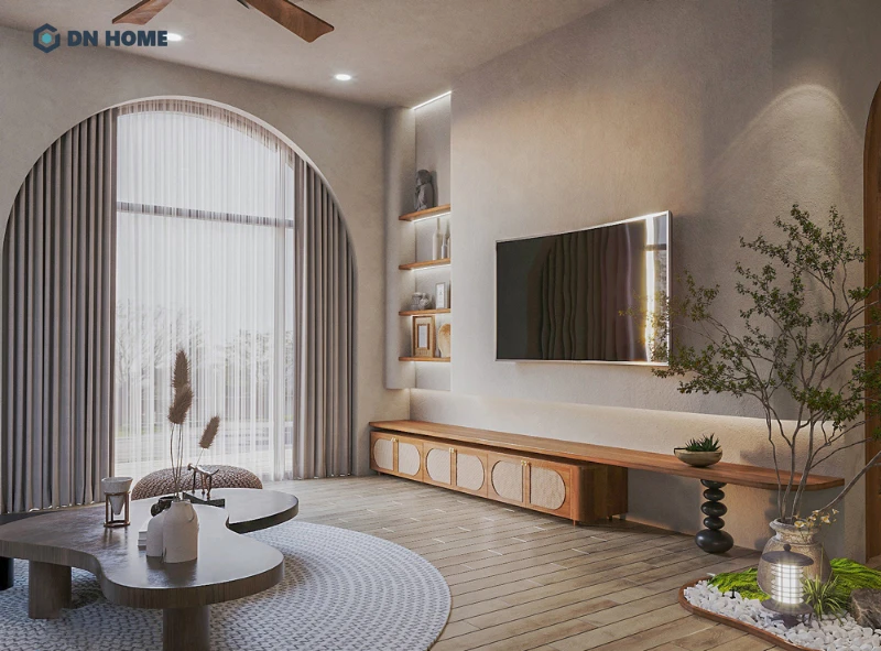 Mẫu ô cửa sổ vòm được thiết kế đơn giản, phù hợp với phong cách thiết kế tối giản