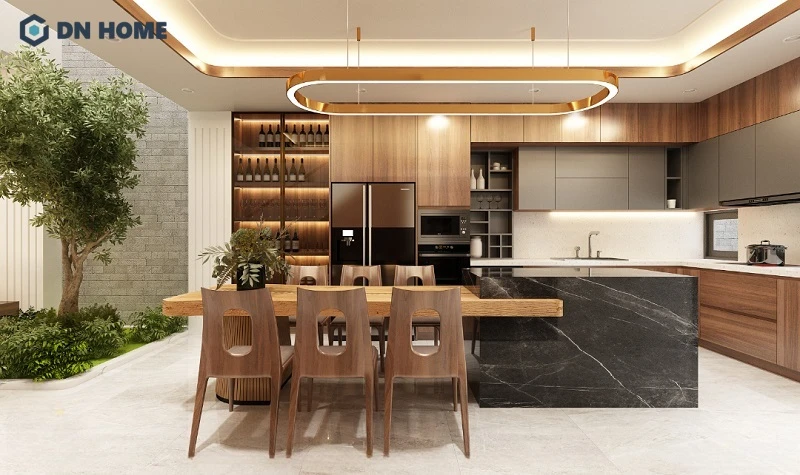 Gia chủ cần xác định diện tích thực tế để lựa chọn kiểu dáng bếp phù hợp để giúp không gian trở nên cân đối, thẩm mỹ