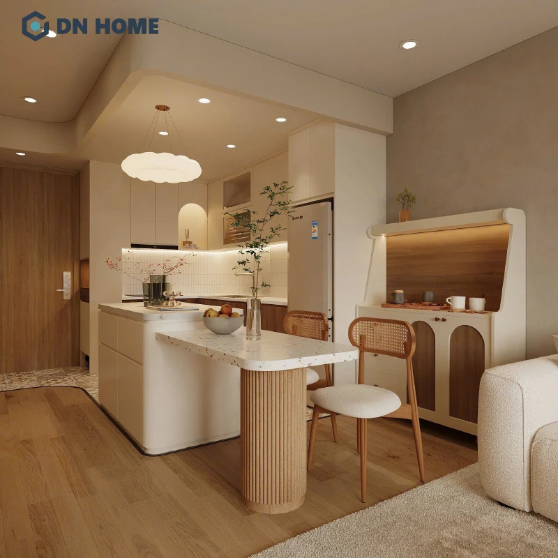 Vẻ đẹp mộc mạc, tinh tế của tủ bếp thiết kế theo phong cách Wabi Sabi
