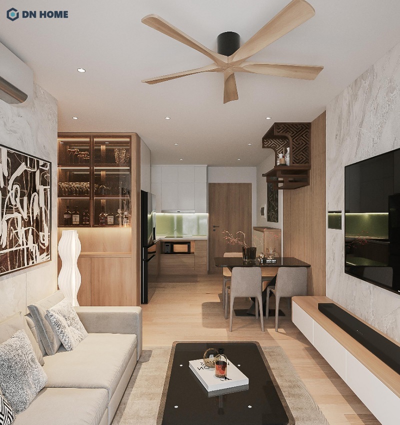 Thiết kế nội thất chung cư 2 phòng ngủ
