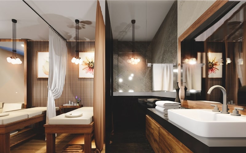 Mẫu thiết kế spa phong cách vintage “ đốn tim” khách hàng 30 Gắn liền với tông màu trắng chủ đạo