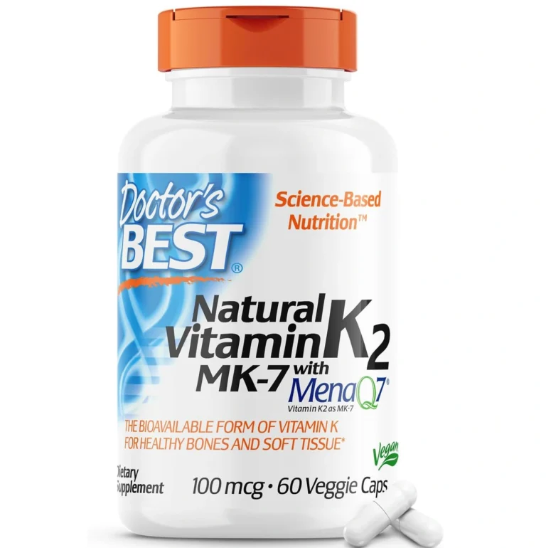 sản phẩm vitamin K2 MK-7 dạng viên nang, minh họa dạng K2 có thời gian lưu lại trong máu lâu hơn và hỗ trợ hấp thu hiệu quả.