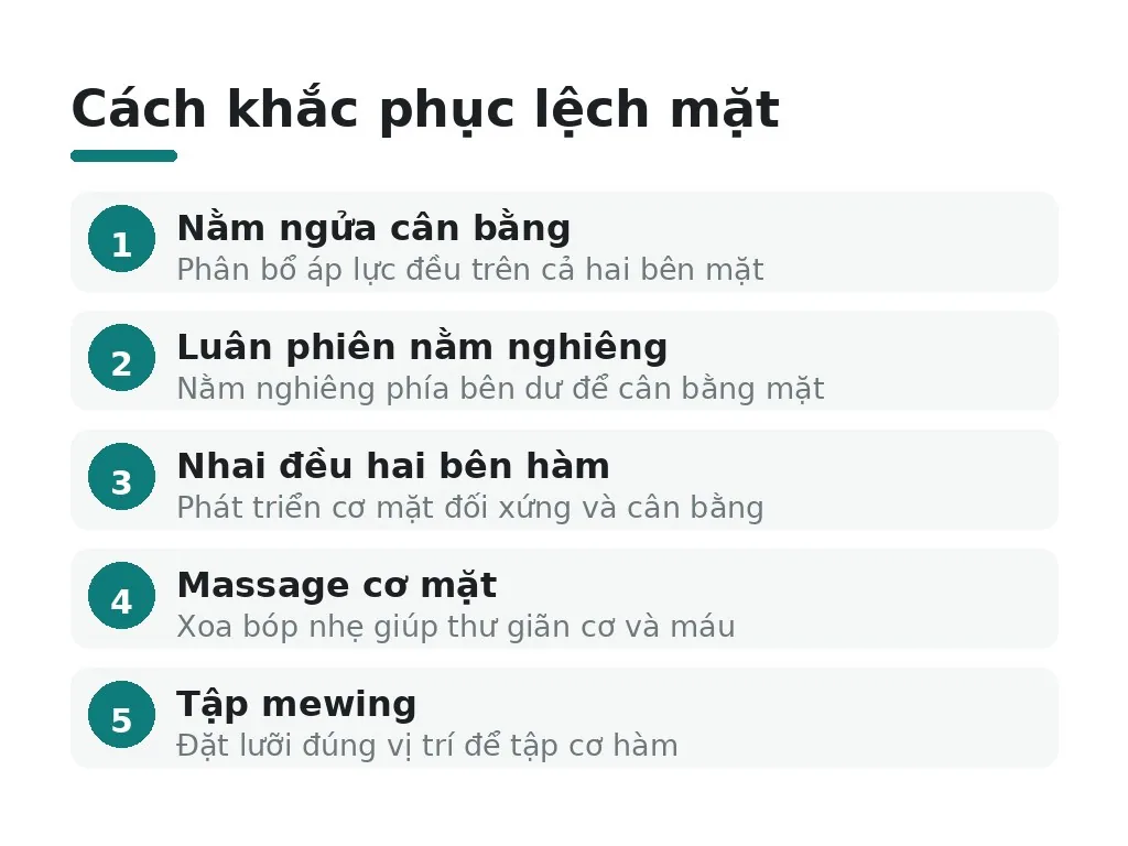 Làm thế nào để khắc phục lệch mặt từ thói quen ngủ?
