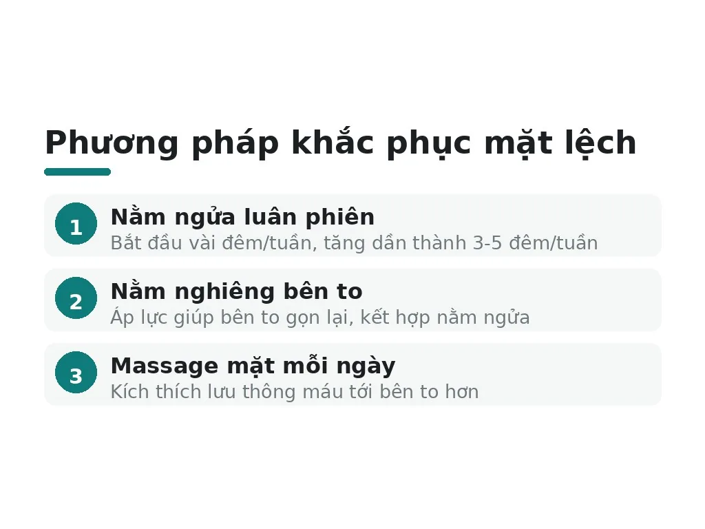 Làm thế nào để khắc phục mặt lệch do ngủ nghiêng?